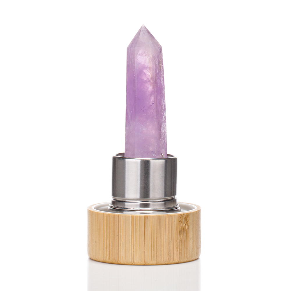 Crystal healing Water Bottle with Amethyst Stone - Light Purple - SB2 - Image 2